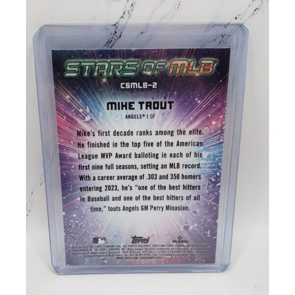 2024 Topps Series 1 Stars of MLB Chrome Mike Trout Los Angeles Angels #CSMLB-2 - Picture 2 of 4